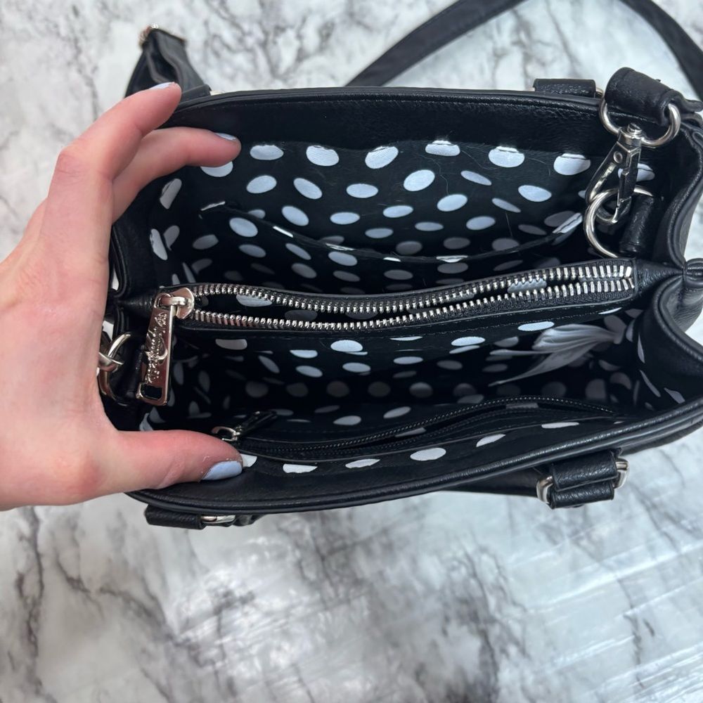 Disney Parks Loungefly Peek-a-boo Mickey Crossbody Purse black white collectible - Picture 7 of 7